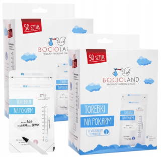 Bocioland vrecká na uskladnenie potravín 200 ml, 50 kusov